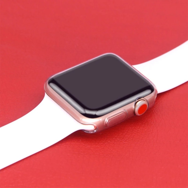 Cover för Apple Watch Case 9 8 7 6 SE 5 4 45 mm 41 mm 44 mm 40 mm TPU mjuk genomskinlig stötfångare iWatch 3 42 mm 38 mm skal Black