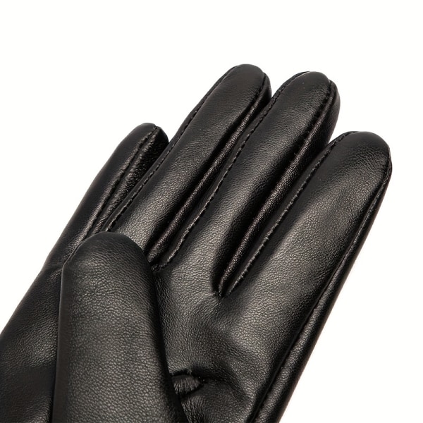 Vattentäta handskar i äkta läder Vintersvart Plus Sammetsvärmare pekskärmshandskar Vinter Utomhus Cykling Körning Sporthandskar Black L