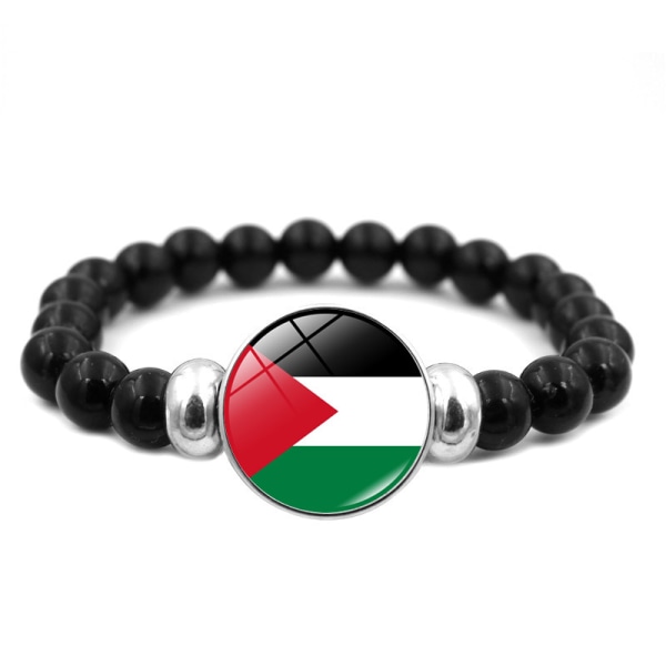 Mub palestinsk flagga ädelsten armband för män och kvinnor mångsidig svart armband hand smycken Palestine
