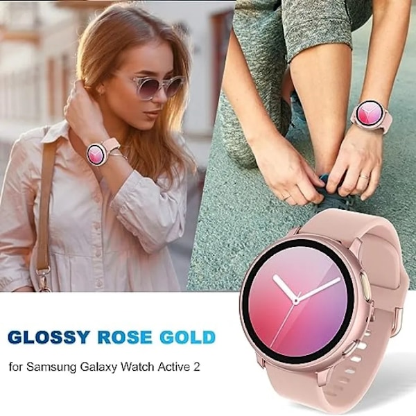 20 mm:n rannekorun suojakotelo Samsung Galaxy Watch 4/5/6 40 mm:n ja 44 mm:n rannekkeelle, Galaxy Watch Active 2 40 mm:n ja 44 mm:n rannekkeelle, suojaavat puskurit Pink Active 2 44mm