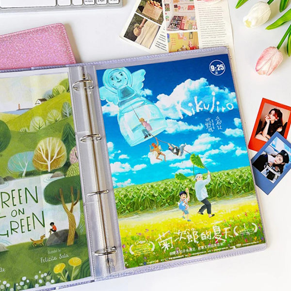 10Pcs A4 Clear Photo Album Refill Sidor Filskydd 4 Hålor 9 Ring Binder För Photocards 1grid