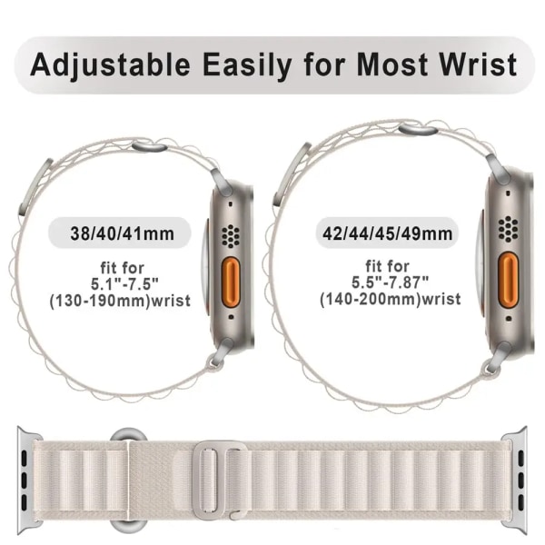 Alpin loop För apple watch band 49mm 44mm 40mm 45mm 41mm 42mm 38mm 49 44 45 mm armband iWatch series 7 6 3 se 8 Ultra 49 band white 42 44 45-ultra 49mm
