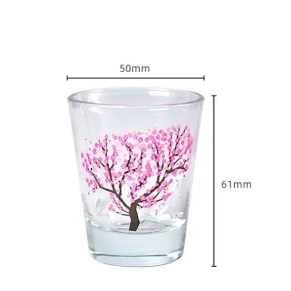 1 stk Lille 2oz Kirsebærblomst Sakura Kold Farveskiftende Shotsglas Spiritusglas Kop 1pcs 51-100ml