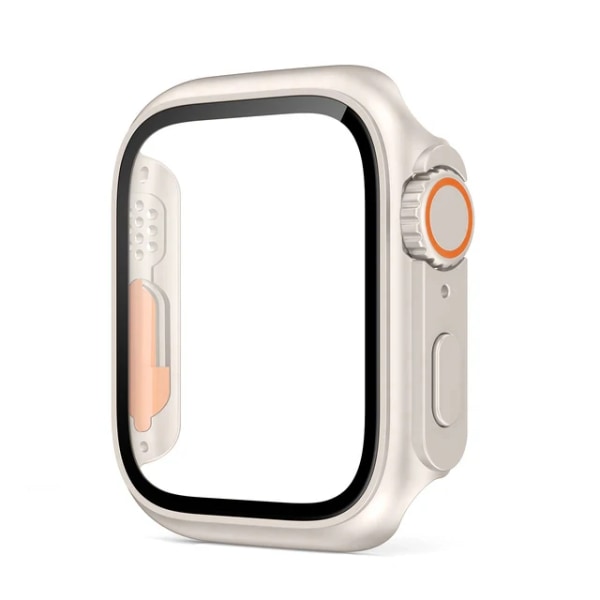 Glas+ Case för Apple Watch 44 mm 45 mm 41 mm 40 mm 42 mm 38 mm Skärmskydd Cover Change Ultra Bumper iWatch Series 8 7 SE 6 5 3 Starlight Series456 SE 44MM
