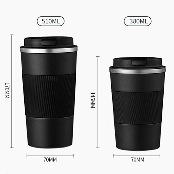 380Ml 510Ml Stål Kaffe Cup Termal Mugg Garrafa Termica Cafe Copo Termico Caneca Non-Slip Resor Bil I Isolerad Flaska White 510ml