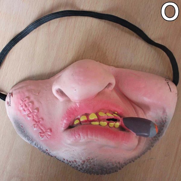 30 Typer Clown Mask Cosplay Latex Props Humorös Elastisk Bandet Skrämmande Halv Ansiktsmasker Vuxen Roligt Part Halloween Inredning. O