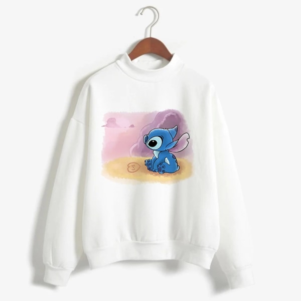 2023 Turtleneck hoodie Stitch Funny Women Harajuku Cute Lilo and Stitch Anime Sweatshirt Manga Streetwear Hoody Kvinna 59226 XXL