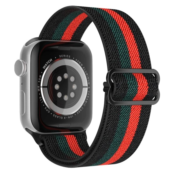 Scrunchie -rem för Apple Watch Band 44mm 40mm 38mm 42mm 49mm Elastiskt nylon IWatch Series Ultra 7 8 9 Se 3 6 45mm 41mm 27 Black green red 38mm 40mm 41mm