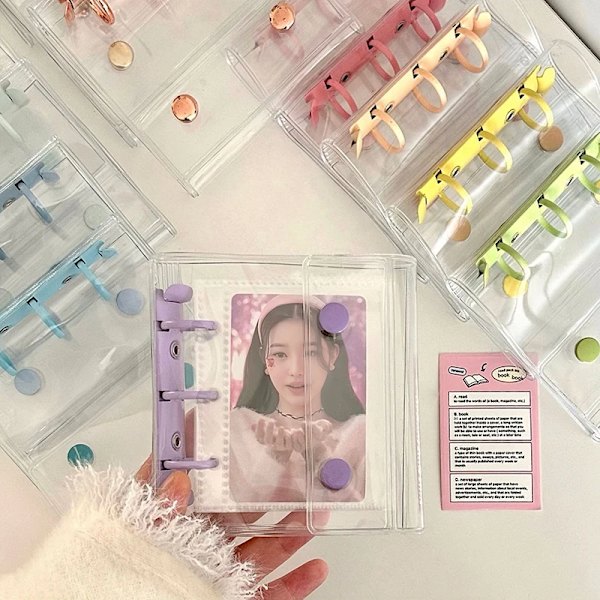 Candy Färg Photocard Binder Lösblad Fotoalbum Kpop Kort Hållare Samling Bok Poka Binder Bokbindningsmaskinen Ämnd Verka S6 binder cover