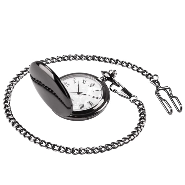 Mode 37CM ​​Fob Kedja Slät stål Kvarts Watch Vintage Roman Nmber Urtavla Hänge Fob Watch Presenter Klocka reloj de bolsillo CF1003