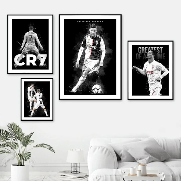 Legendariske Fodboldstjerne Cristiano Ronaldo Vægkunst Lærred Maleri Nordiske Plakater Og Tryk Hjem Indretning Billeder Til Stuen Red 20x30cm no frame