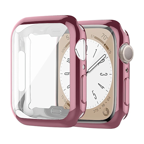 Cover til Apple Watch Etui 44mm 40mm 45mm 41mm 42mm 46mm 38mm skærmbeskytter silikone bumper iWatch serie 3 4 5 6 se 7 8 9 10 rose pink 40mm series 456 SE