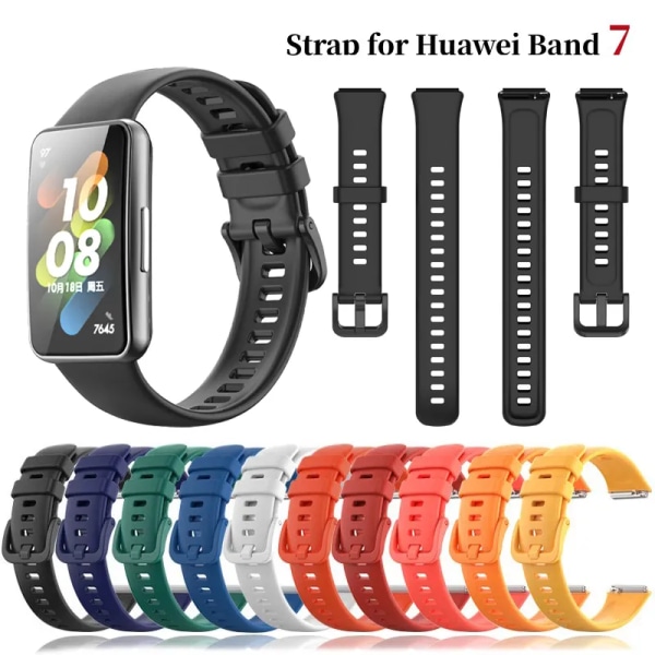 Ersättningsrem för Huawei Band 7 Mjukt silikon klockband Smart Watch Tillbehör Armband Armband för Huawei Band 7 Correa 06 For Huawei Band 7