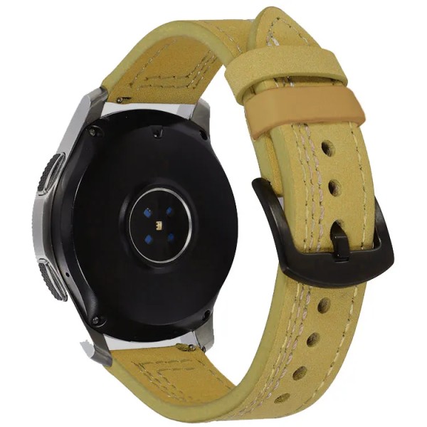 Läderband för Samsung Galaxy watch 6 armband 6classic/5/ pro/4/Active 2 20mm 22mm armband Huawei Watch GT 2/2e/3/ pro klockarmband 18 yellow 20mm watchband