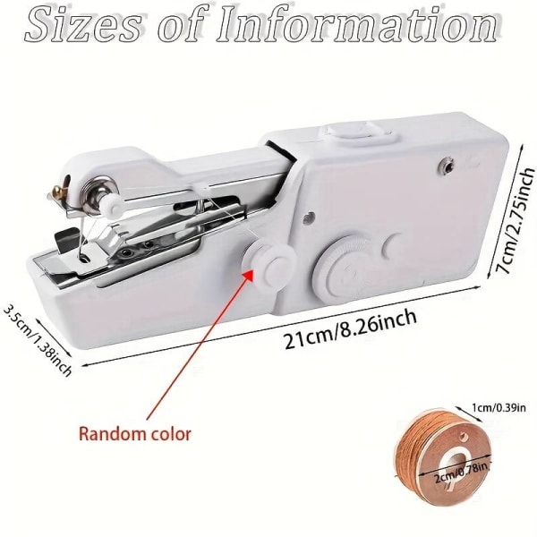 1pc Portable Handheld Sewing Machine Quick Sewing Fabric Tool, Cloth And Clothing With 2 Coils(excluding Battery)