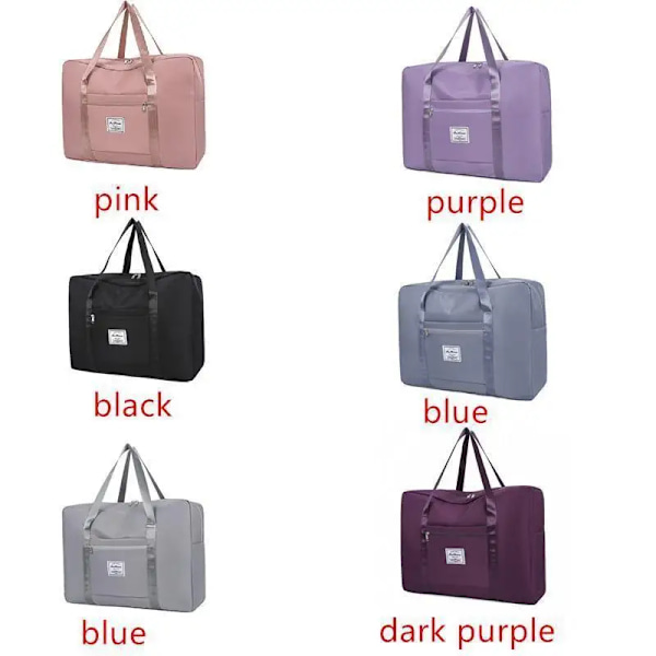 Ny Foldbar Rejsetaske Unisex Kort Tur Multifunktionel Stor Kapacitet Taske Bagage Rejsetaske dark purple-M