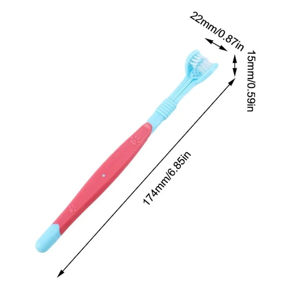 Kolmepuolinen lemmikkieläinten hammasharja, kolmipäinen lemmikkieläinten hammasharja koirille ja kissoille, suun puhdistusharja, hoitotuotteet, työkalut, tukkumyynti A