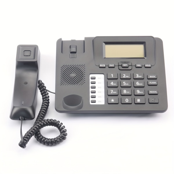 Hem, företags fast fast telefon med nummerpresentation kan göras tyst med 6 grupper av kortnummerknappar Black 215x80x72mm