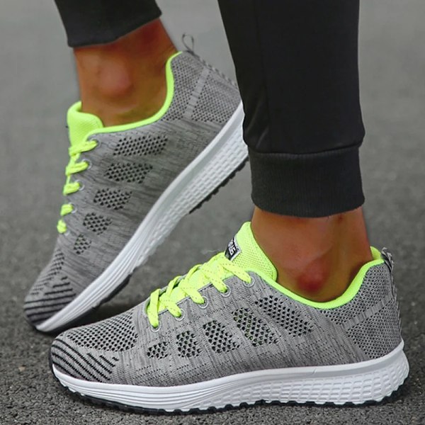 Kvinnors Sneaker 2024 Ny Mode Andas Utbildare Bekväma Sneakers Mesh Tyg Spets Upp Kvinnors Tennis Shos För Kvinnor GPink 41