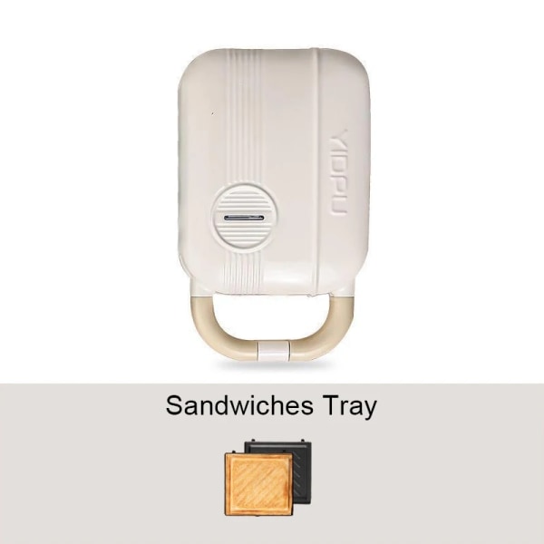 Elektrisk smörgåsmaskin Brödrostmaskin Frukost Smörgåsar Våfflor Taiyaki Takoyaki Munkar Bakplåt Molds White Standard