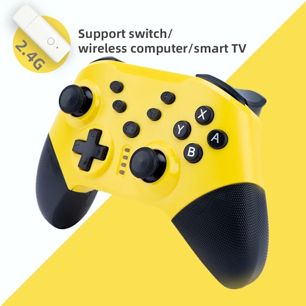 Switch Pro -peliohjain tukee Switch-konsoleita, joissa on kaksoismoottorit, tärinää, vaaleanpunainen peliohjain tukee PC Win10 NS20-2.4GYellow