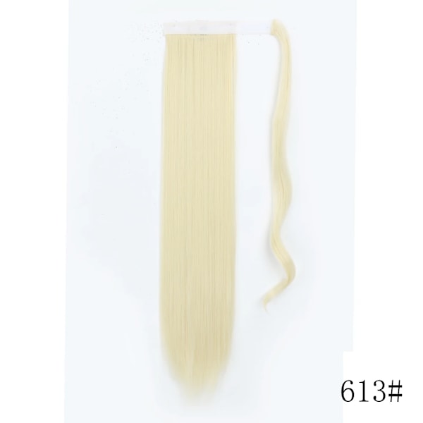 Lisi Girl Syntetiska Hår 22''34'' Lång Rak Ponytail Wrap Runt Ponytail Clip I Hår Extensions Svarta Hair Huvudkläder SI66-613 34Inches  85cm