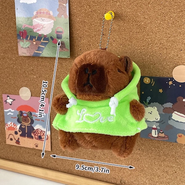 Kawaii Plushet Kapibara Nøglering Plushet Legetøj Bløde Fyldte Dukker Tegneserie Vedhæng Bilnøgle Ring Dekoration Taske Hængende Dekoration Hjem Dekoration S4