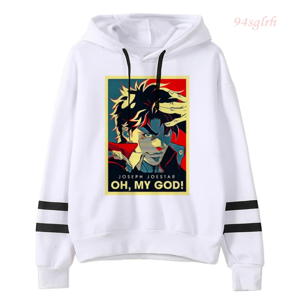 Unisex JOJO Bizarre Adventure Kawaii Cartoon Printed Hoodie Japansk Anime Manga Graphic Sweatshirt Harajuku Hip Hop Streetwear 7002 XXL