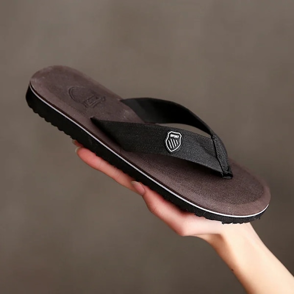 Nye Sandaler Sko Mænd Sommer Mænd Flip Flops Høj Kvalitet Strand Sandaler Anti-Slip Hombre Casual Sko Mænd Tompar Chocolate 42