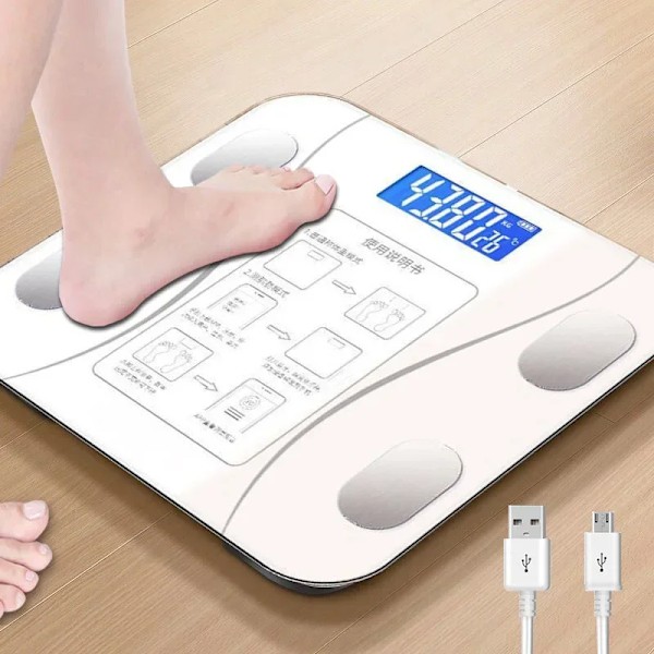 Home body weight scale human body ultra-accurate meter height fat loss special electronic scale smart body fat scale healthy wei White model2