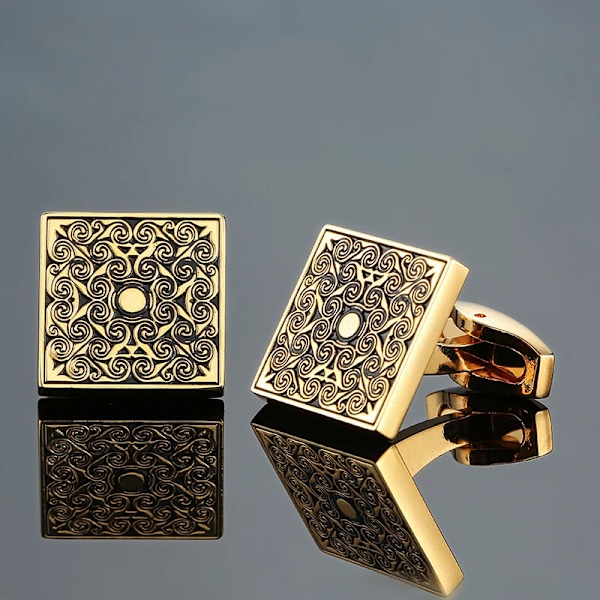 Klassisk Fransk Skjorta Cufflinks Hög Kvalitet Handmålade Röd Blå Svart Emalj Knapp Metall Mäns Kläder Tillbehör Smycker Y Cross flower