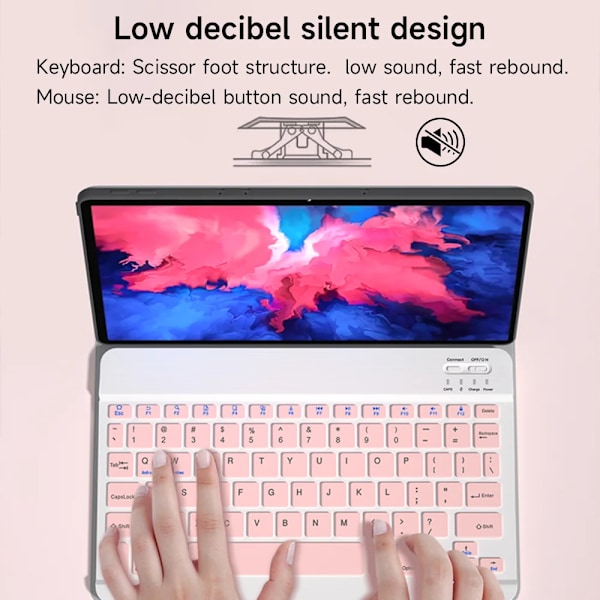 Bluetooth-tastatur til iOS, Android og Windows til iPad-tastatur Air Mini Pro, trådløst tastatur med mus til Xiaomi, Apple, Huawei, fane, lægge Korean blue