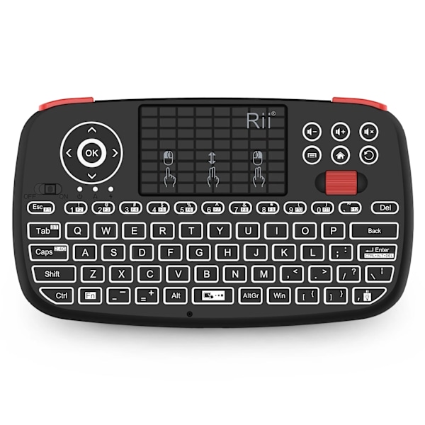 Rii I4 Mini Bt Trådlös Tangentbord Med Touchpad 2.4Ghz Bakgrundsbelyst Tv English Keyboard