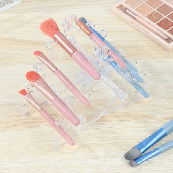 6/12-Slot Akryl Penneholder Display Stativ Clear Makeup Pensel Rack Organizer Holder Neglebørste Øjenbryn Fountain Pen Ra Ra Ra Ra Neglebørster Vis 1 Slot