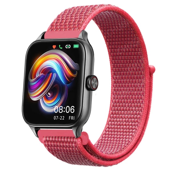 20mm 22mm Nylon Loop band För Amazfit GTS4/2/3/3pro/2e/GTS2 Mini/GTR 4 42mm/47mm/GTR2/2e/stratos bältesarmband Amazfit bip rem 23 Hibiscus pink 22mm