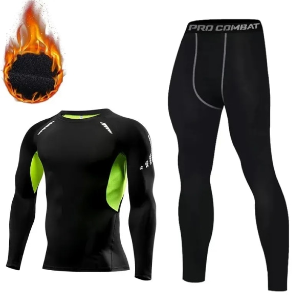 Thermal för män Håll värmen Long Johns Base Layer Sport Fitness leggings Tighta undertröjor B3 XXXL(80-90kg)