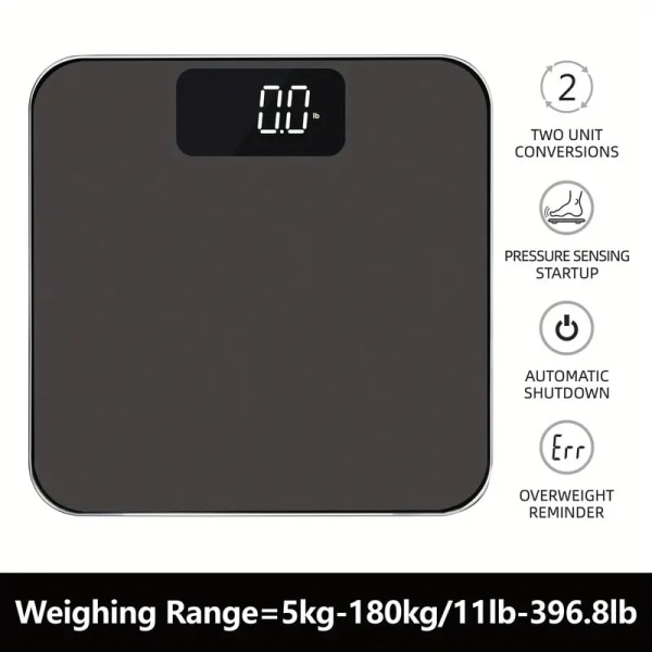 1pc Digital Bathroom Scale, Highly Accurate Scales For Body Weight, Measures Up To 181.44 KG, Perfect For Weight Loss And Monitoring Health