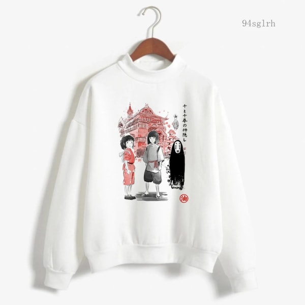 Totoro Kawaii Rolig Cartoon Hoodie Dam Harajuku Ulzzang Sweatshirt Söt Anime Pullover Vinter Varma Toppar Kvinna 21 XXL