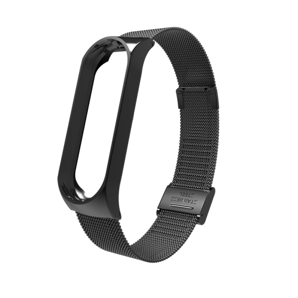 Rem för Xiaomi Mi Band 7 6 4 5 Handled Metallarmband Skruvfritt rostfritt stål för Mi Band 7 6 4 3 5 Rem Armband Pulseira Black For Mi band 5 6