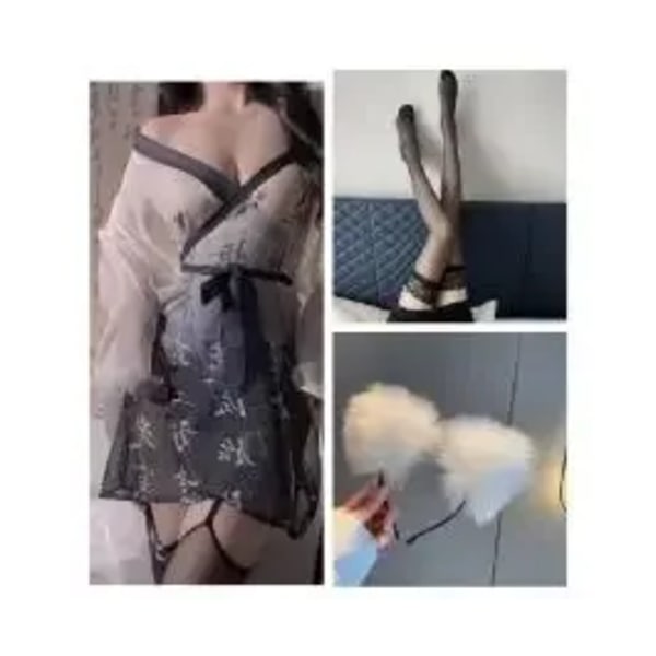 Alusvaatteet Seksikäs Ja Ihana Anime Cosplay Emotionaalinen Yhtenäinen Puku Yöpaita Vapaa Poisto Tiukka Bodysuit Sexy 3pc 80-130 kg