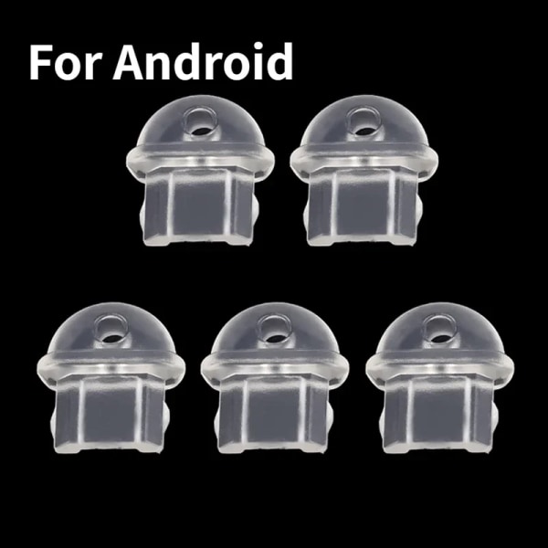 1-10 ST DIY Anti-dammplugg Transparent Laddningsport Dammplugg för IPhone Typ C Android Plug Stopper Cap Telefonhänge 5PCS-For Android
