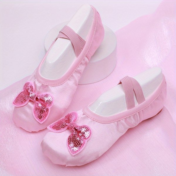 Trendiga balettskor för flickor med pilbåge, bekväma halkfria casual som andas pink CN29(EU27.5)