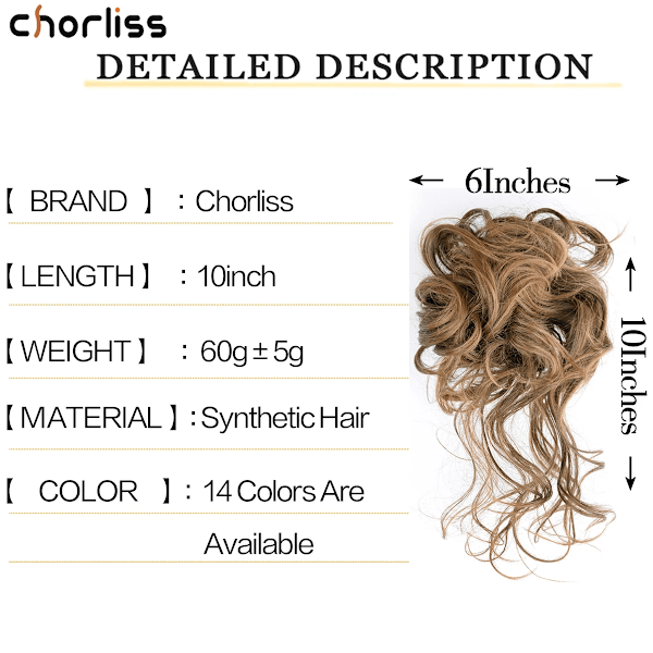 Chorliss Syntetiska Klon Chignon Kvinnor Rörig Curly Fluffy Hår Bun Clip I Ponytail Hår Extensions Naturliga Falska Hårstyckenar CXZY 12 24