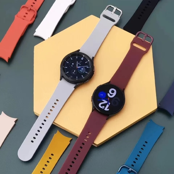 Silikonrem för Samsung Galaxy Watch 6 5 4 44mm 40mm 45mm Watch Ersättningsband för Watch 6 4 Classic 47mm 43mm 46mm Dark grey Watch 4 Classic 42mm