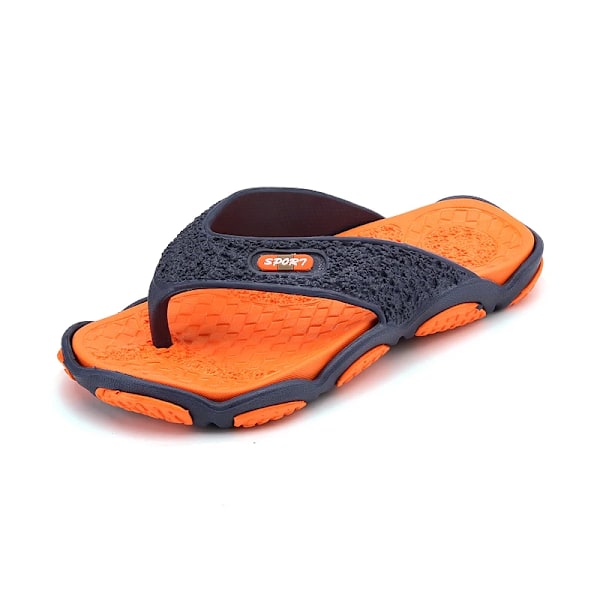 Ngouxm Kesä Suuri Koko Nuoret Topper Miehet Hieronta Liukumaton Cool Ulkopuoli Flip Flops Hengittävä Paksu-Varvas Sandaalit - Tossut Miehille orange 3 9