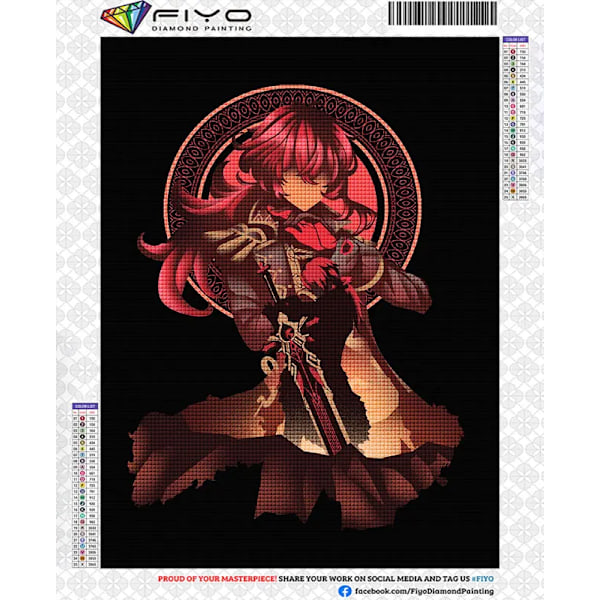 Diy 5D Diamant Målning Anime Genshin Impact Bild Mosaic Flicka Full Broderi Kors Stygn Kits Hem Konst Dekorare Innehåll BK8276 Square Drill 40x50cm