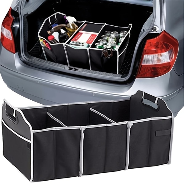 1 st bilbagagepåse, hopfällbar svart förvaringsväska för bil och bagagerum, biltillbehör, bilorganisation och förvaringstillbehör Black