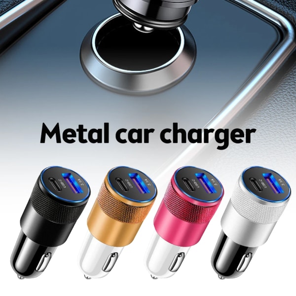 Chargeur rapide USB 66W pour voiture, super adaptateur, allume-cigare Laguna, PD, delar bilar, tillbehör för iPhone, Xiaomi, Samsung black