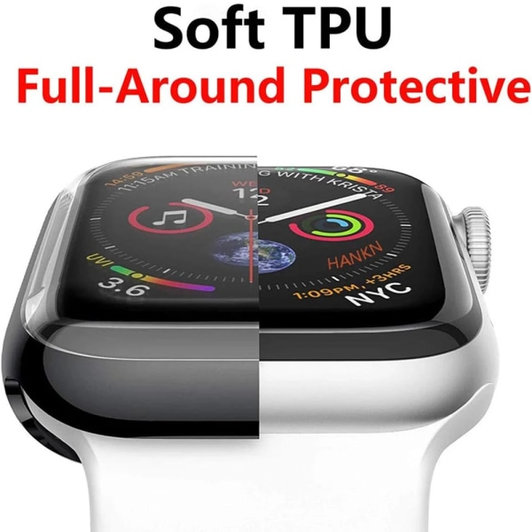 Case För Apple Watch 45 mm 41 mm 44 mm 40 mm 42 mm 38 mm Klar TPU-skärmskydd Full Bumper För IWatch 8/7/6/SE/5/4/3/2/1 Cover clear 42mm Series 321