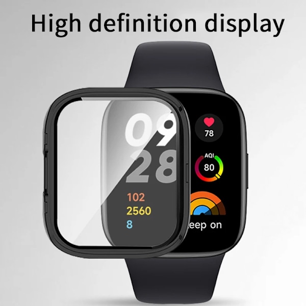 9D Glas Cover Rem til Redmi Watch 3 Aktiv PC Hårdt Cover Skærmbeskytter Armbånd til Xiaomi Redmi Watch3 Lite Aca Tillsor dark blue strap Redmi Watch 3 Active